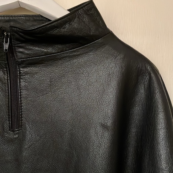 Leather Poncho Cape Black Oversized - Picture 10 of 11
